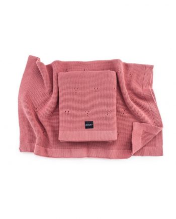 pamučna pletena dekica za bebe - poofi paris- rose